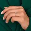 Oval diamond solid gold engagement ring