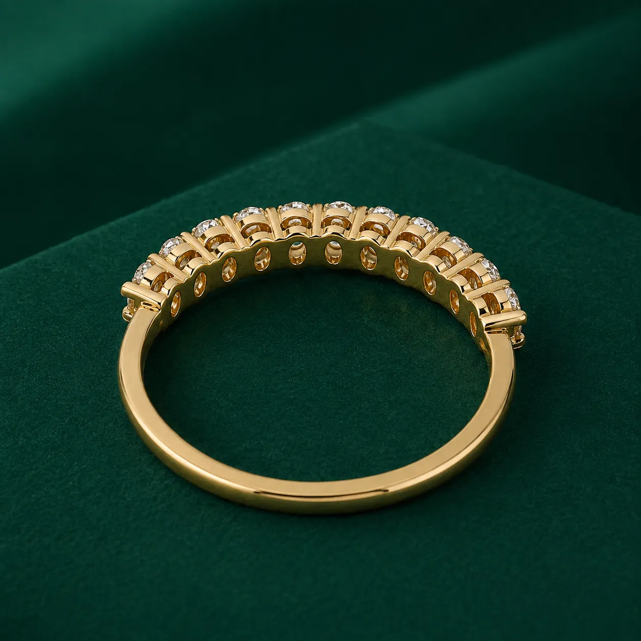 Oval diamond stackable wedding band