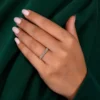 Oval diamond women's wedding band