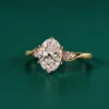 Oval three stone diamond ring