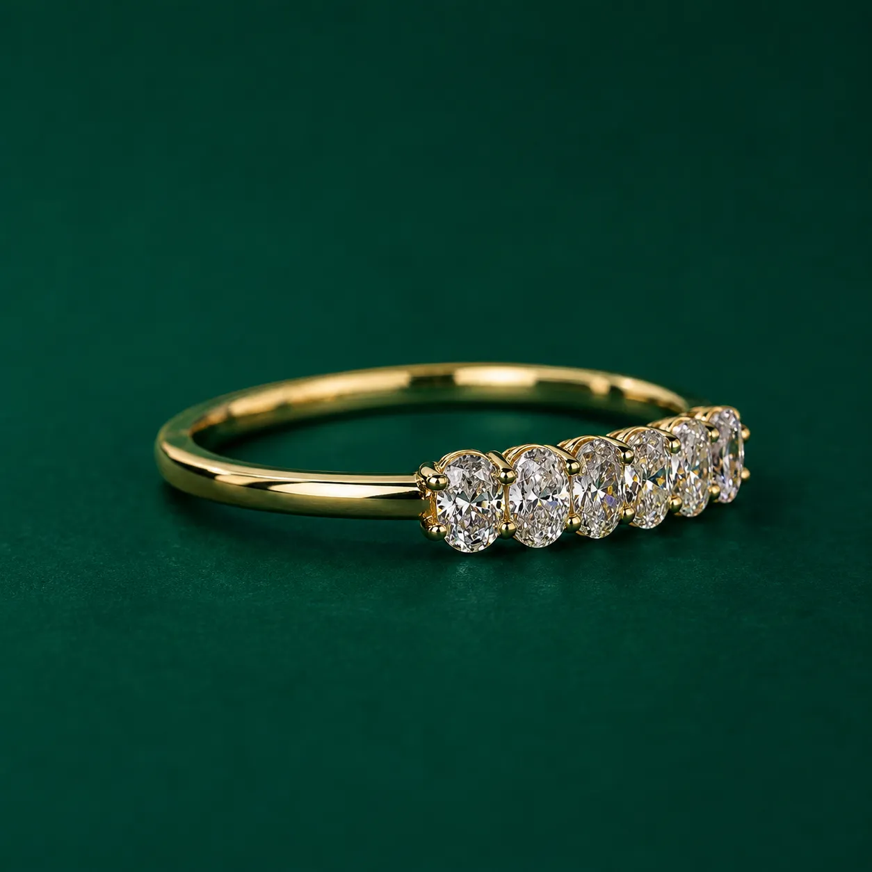 Oval lab grown diamond bridal band