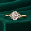 Oval lab grown diamond engagement ring