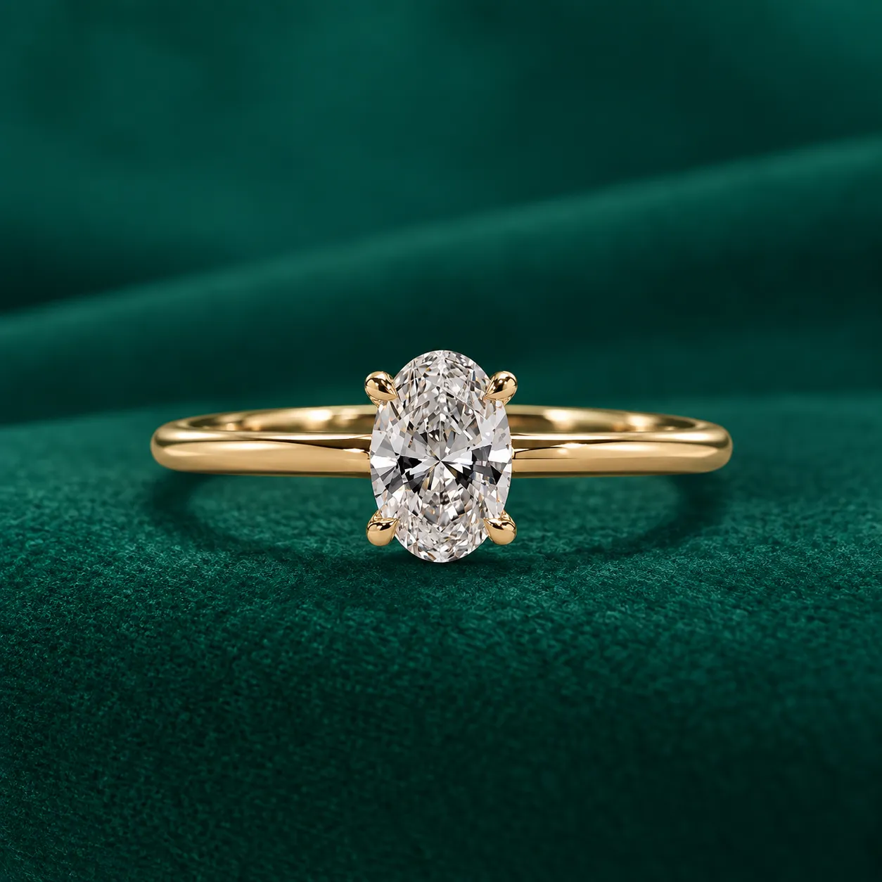 Oval lab grown diamond promise ring for women