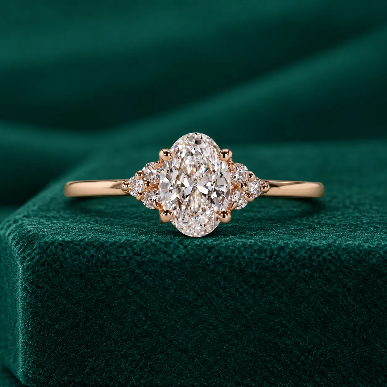 Oval lab grown diamond ring for her