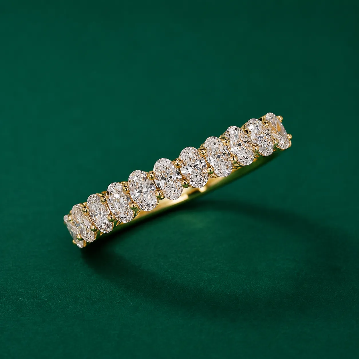 Oval lab grown diamond wedding band