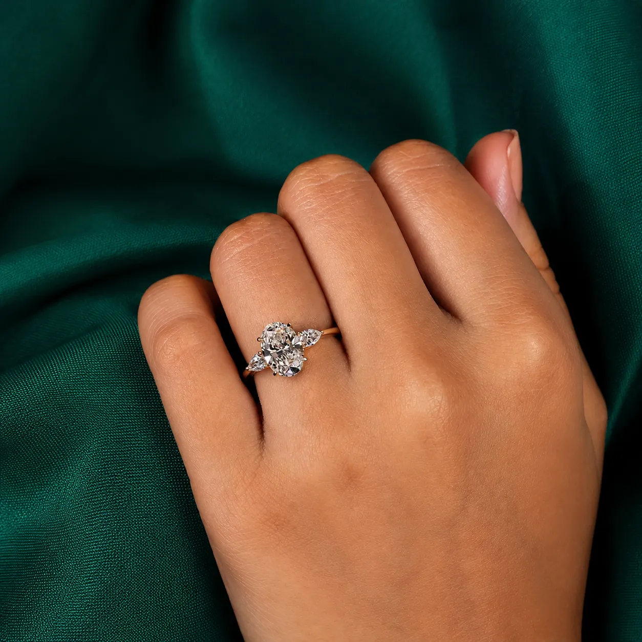 Oval lab grown diamond proposal ring for her