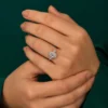 Oval three stone diamond anniversary ring gift