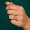 Oval three stone engagement ring