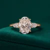 Oval three stone lab grown diamond engagement ring
