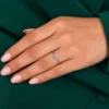 Oval three stone lab grown diamond ring