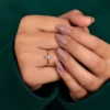 Simple pear lab grown diamond ring