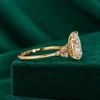 Pear diamond solid gold ring