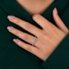 Pear halo diamond ring for her