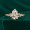 Pear lab diamond engagement ring