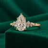 Pear lab grown diamond anniversary ring