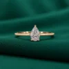 Pear lab grown diamond promise ring