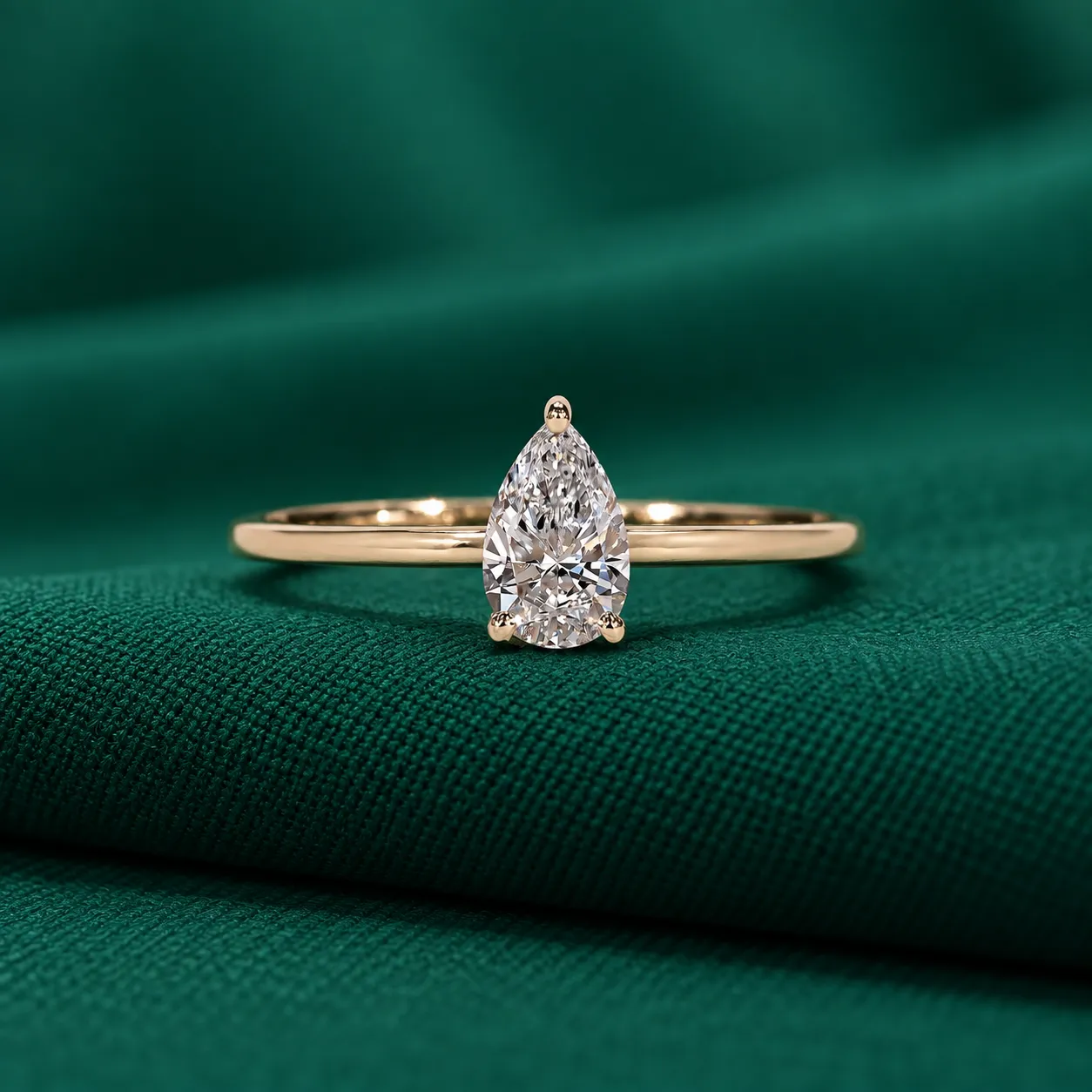Pear lab grown diamond promise ring