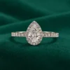 Pear lab grown diamond ring