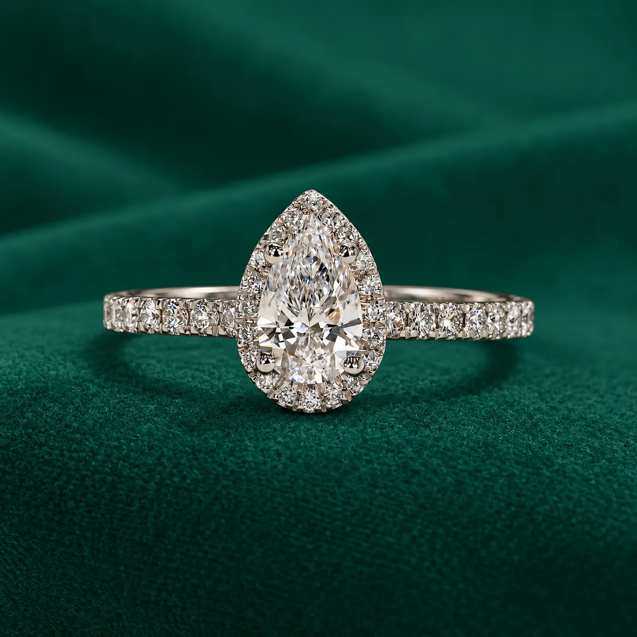 Pear lab grown diamond ring