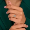 Pear lab grown diamond solitaire ring