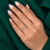 Pear lab grown diamond stackable ring