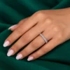 Pear and round diamond half eternity ring