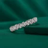 Pear and round lab grown diamond half eternity band