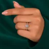 Pear shaped lab created diamond ring