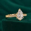 Pear shaped lab grown diamond engagement ring
