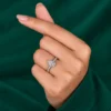 Pear shaped lab grown diamond ring