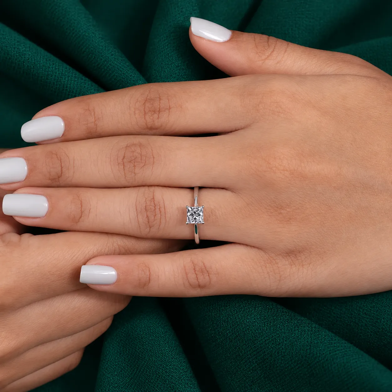Solitaire Diamond Ring Princess Cut Diamond Ring Square Diamond Ring Princess Lab Grown Diamond Engagement Ring Anniversary Gifts for Her - Image 8