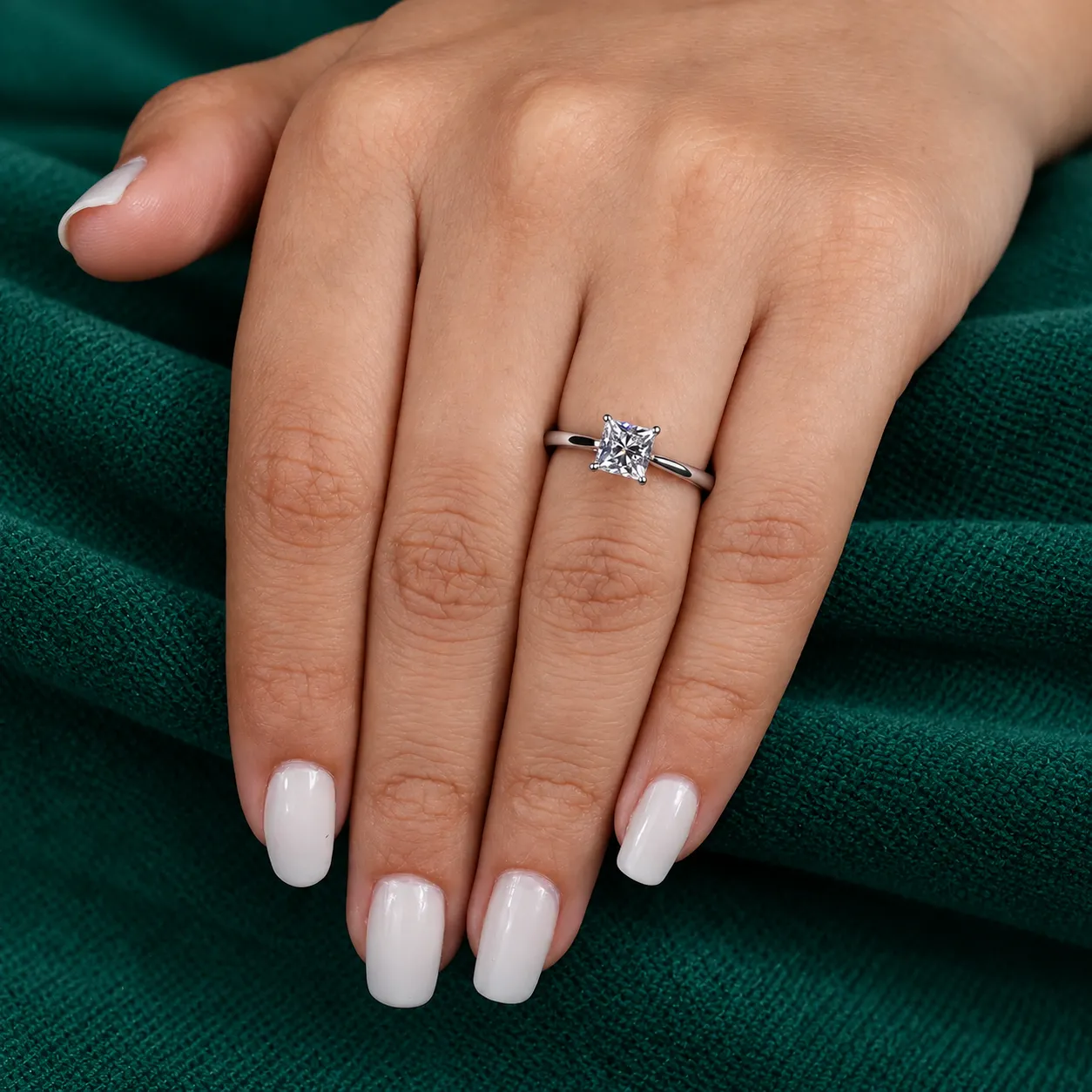 Solitaire Diamond Ring Princess Cut Diamond Ring Square Diamond Ring Princess Lab Grown Diamond Engagement Ring Anniversary Gifts for Her - Image 7