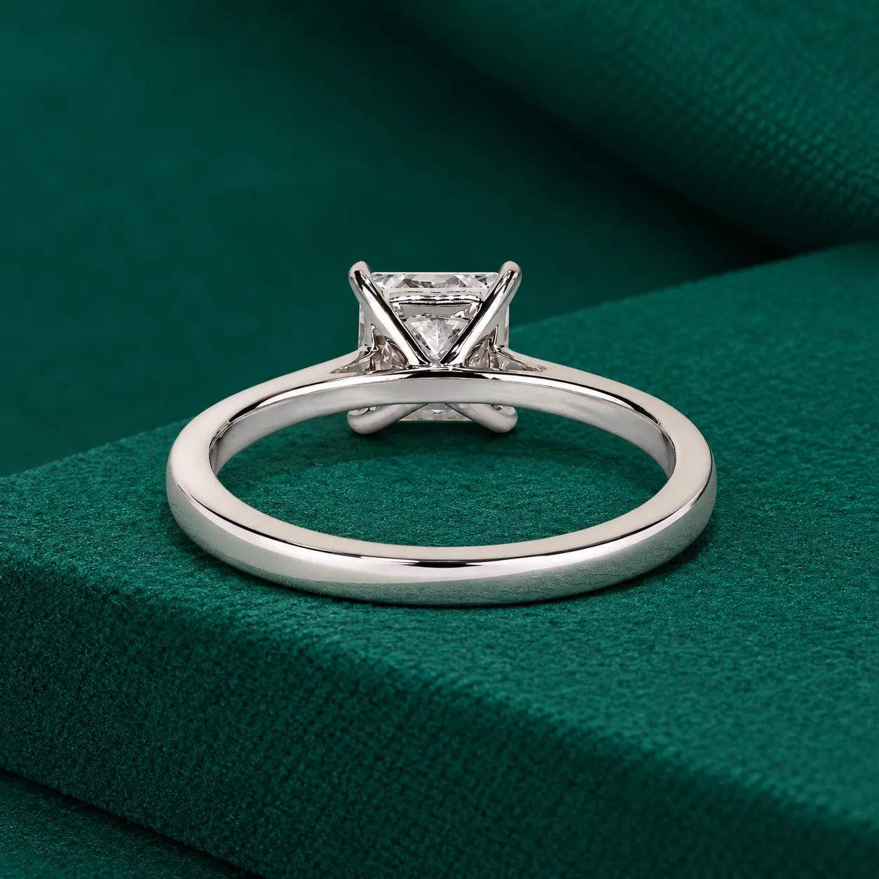Solitaire Diamond Ring Princess Cut Diamond Ring Square Diamond Ring Princess Lab Grown Diamond Engagement Ring Anniversary Gifts for Her - Image 4