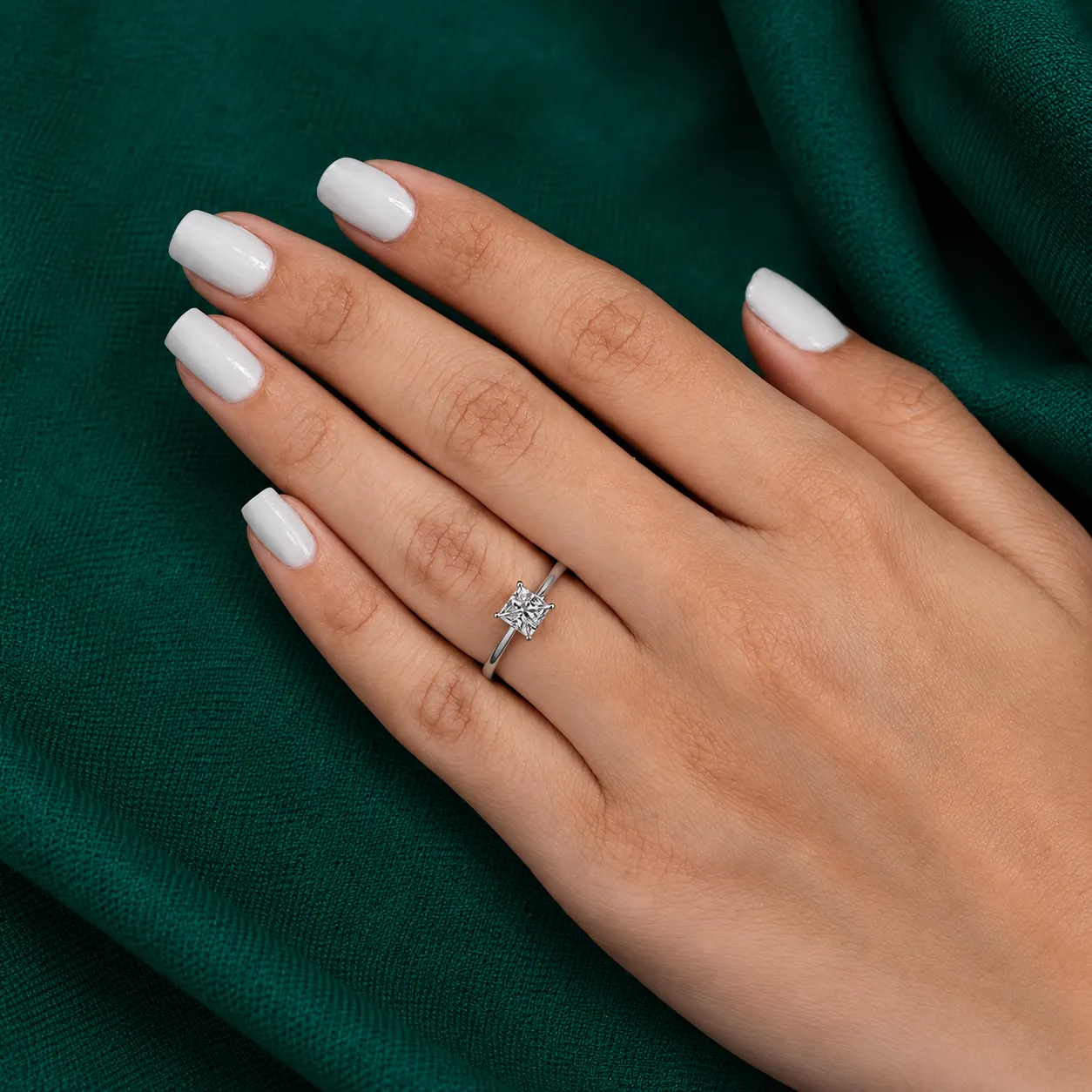 Solitaire Diamond Ring Princess Cut Diamond Ring Square Diamond Ring Princess Lab Grown Diamond Engagement Ring Anniversary Gifts for Her - Image 6