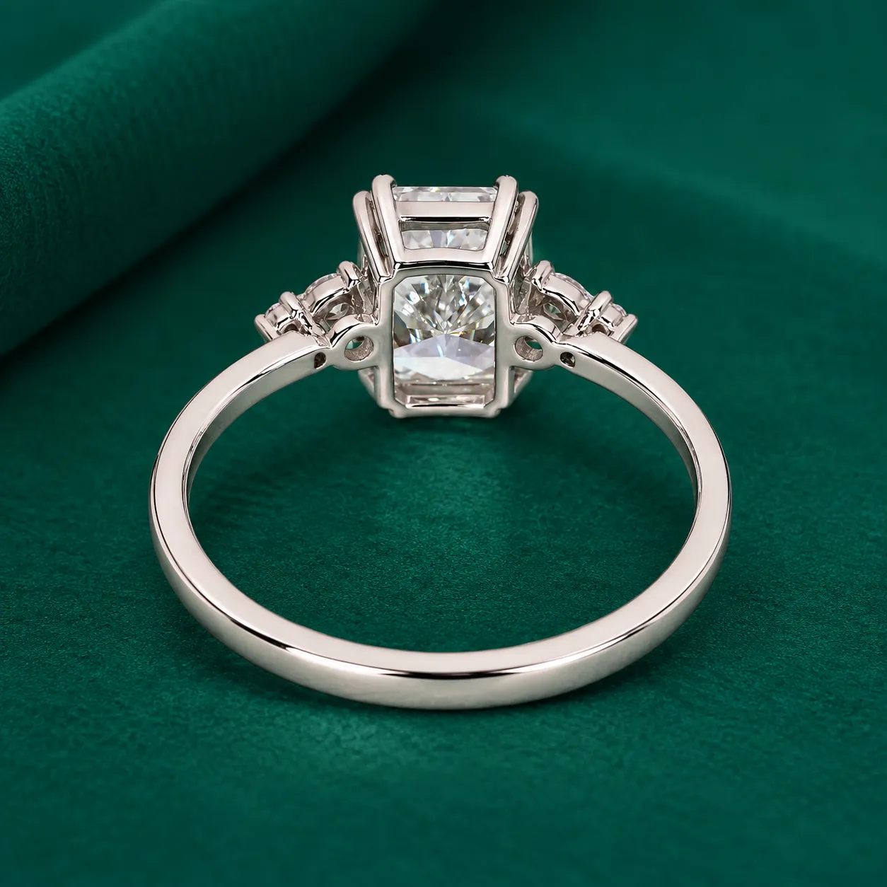 Radiant cut five stone diamond ring