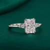 Radiant cut lab grown diamond engagement ring