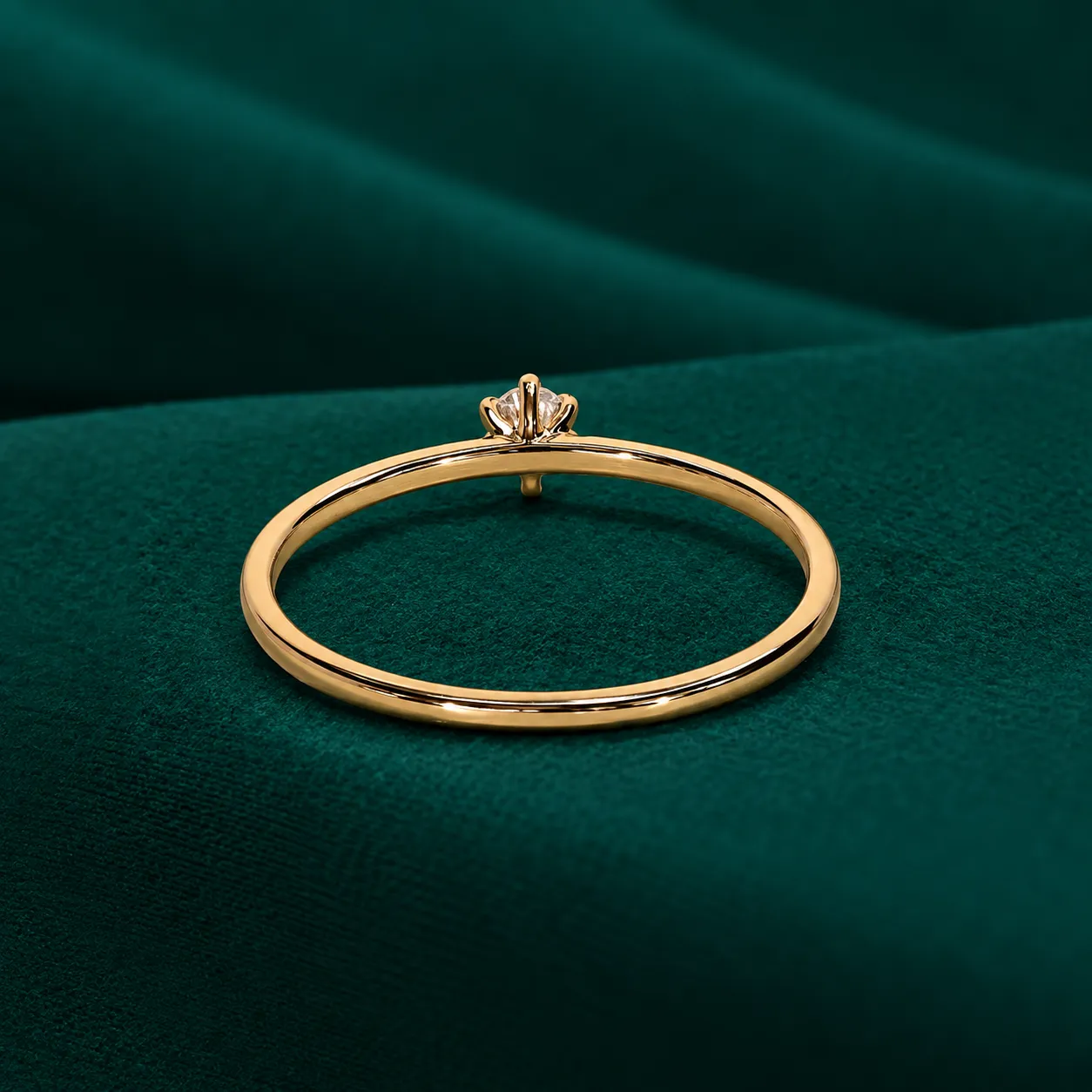 Round Diamond Engagement Ring Minimalist Wedding Ring for Her Handmade Dainty Promise Ring for Girlfriend Tiny Seven Stone Anniversary Ring - Image 5