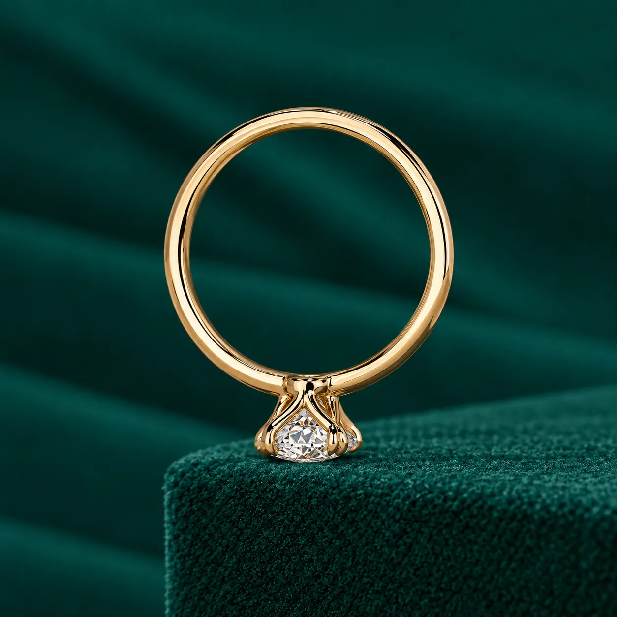 Round Lab Grown Diamond Ring Solitaire Diamond Engagement Ring Round Diamond Wedding Ring for Her Minimalist Anniversary Ring Proposal Ring - Image 4
