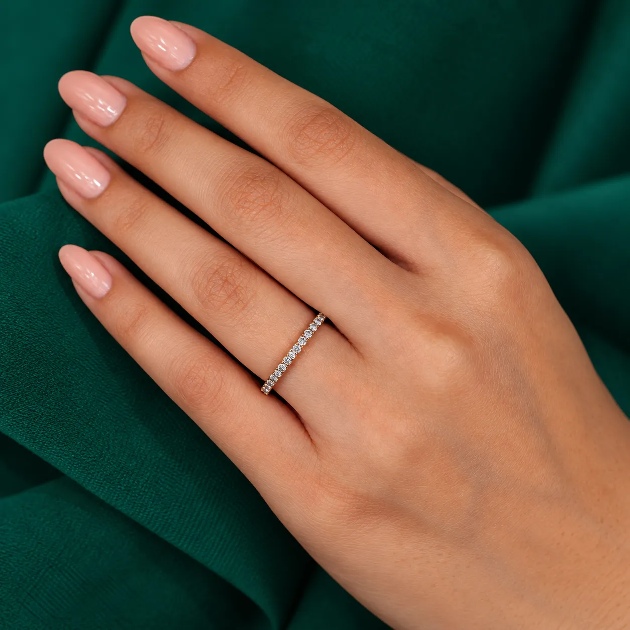 Full Eternity Wedding Band Real Lab Grown Diamond Ring Round Cut Diamond Stacking Ring Minimalist Stackable Ring for Women Anniversary Gifts - Image 7