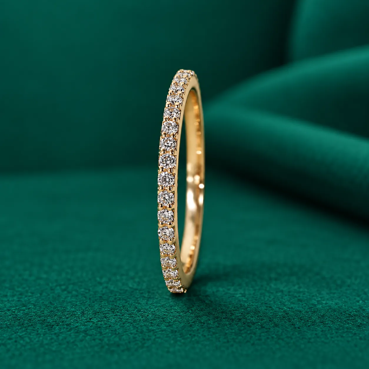 Full Eternity Wedding Band Real Lab Grown Diamond Ring Round Cut Diamond Stacking Ring Minimalist Stackable Ring for Women Anniversary Gifts - Image 3