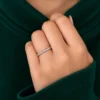 Round and marquise lab grown diamond band