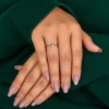 Simple dainty pear diamond ring