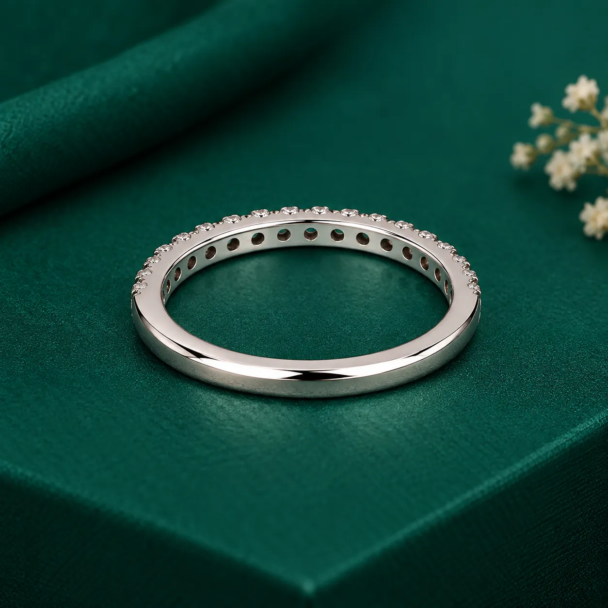 Simple diamond wedding band