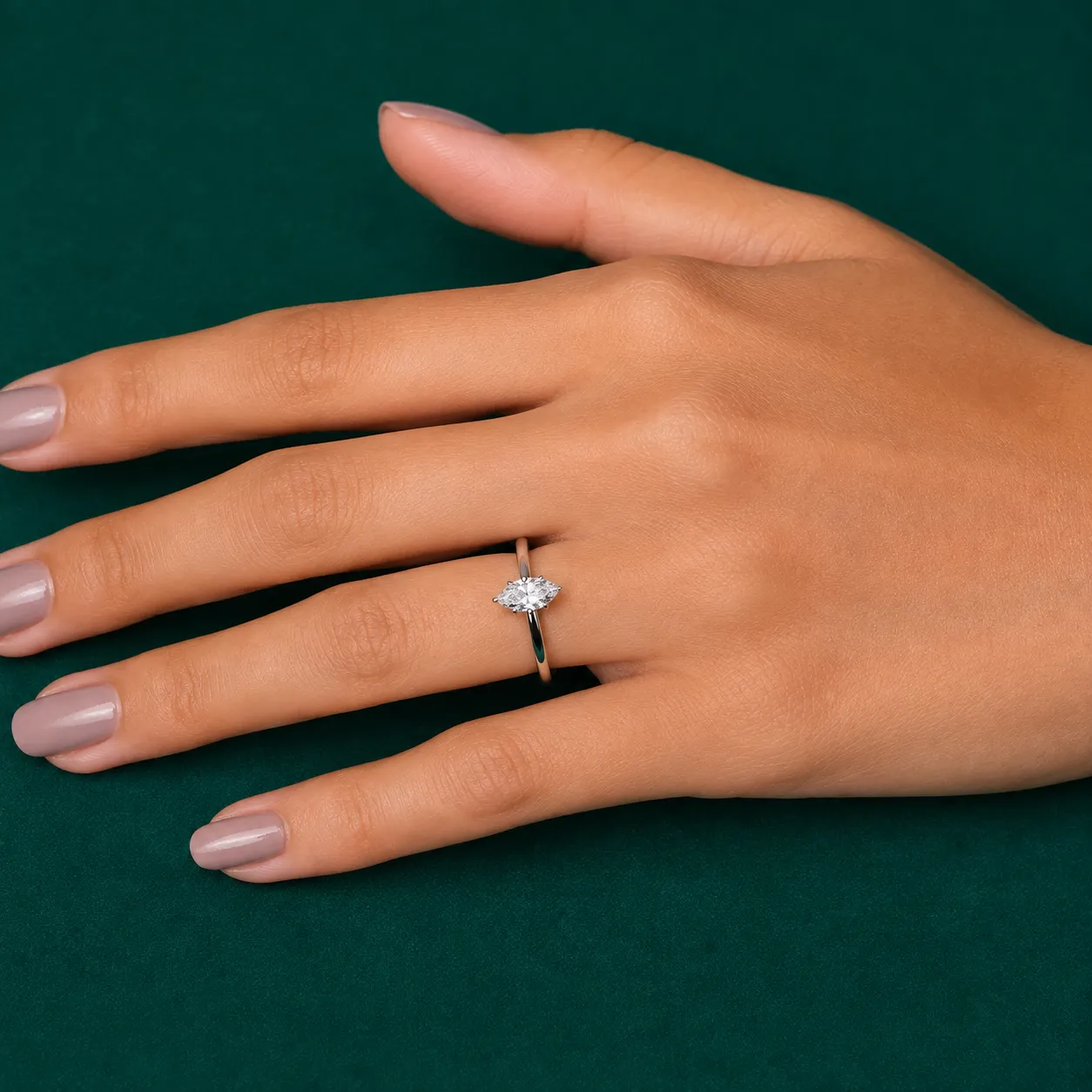 Simple marquise diamond ring