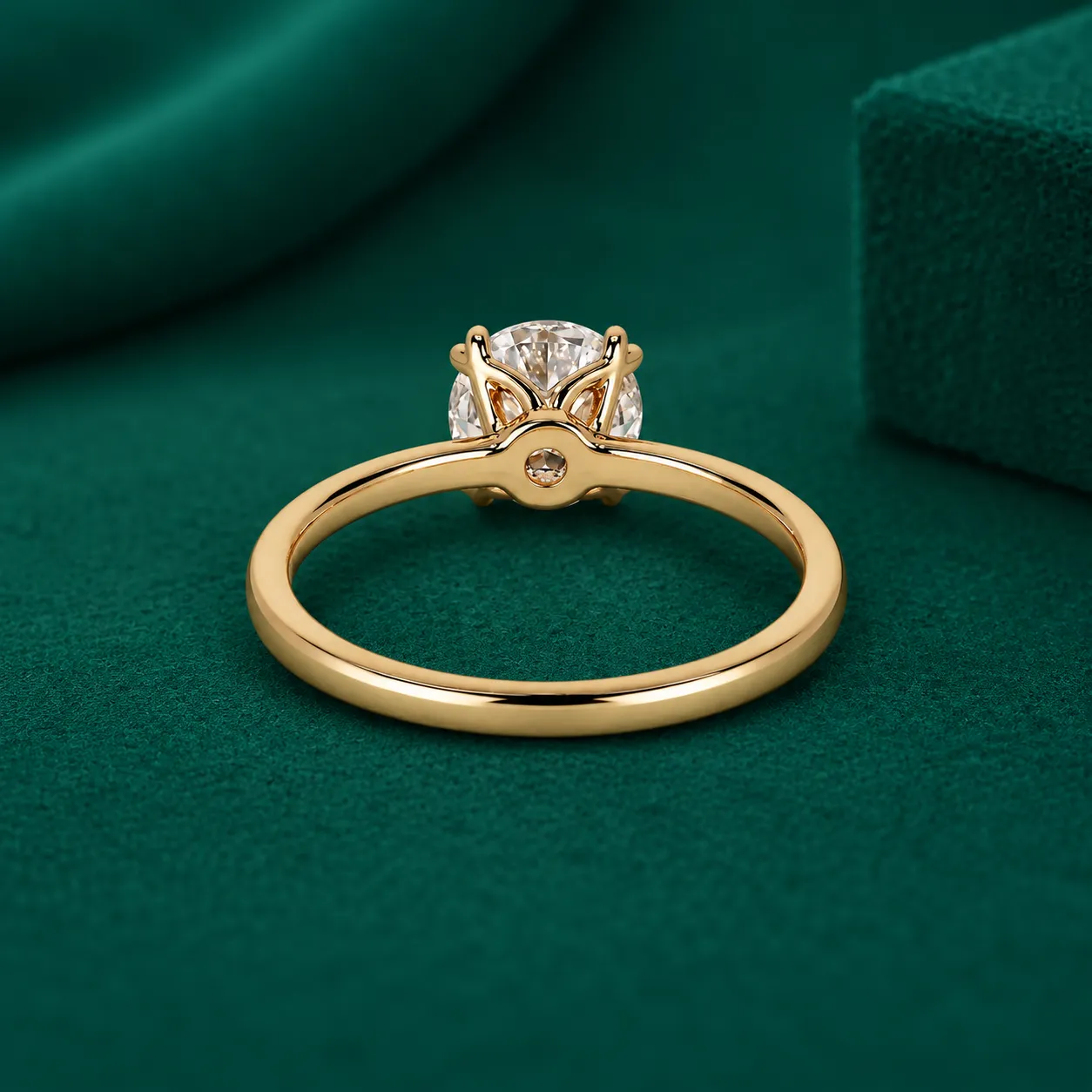 Round Lab Grown Diamond Ring Solitaire Diamond Engagement Ring Round Diamond Wedding Ring for Her Minimalist Anniversary Ring Proposal Ring - Image 5