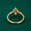 Six claw marquise diamond engagement ring detail