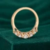 Solid gold five stone diamond ring