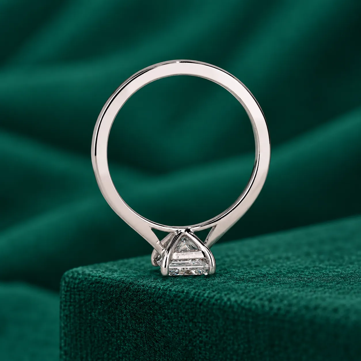 Solitaire Diamond Ring Princess Cut Diamond Ring Square Diamond Ring Princess Lab Grown Diamond Engagement Ring Anniversary Gifts for Her - Image 5