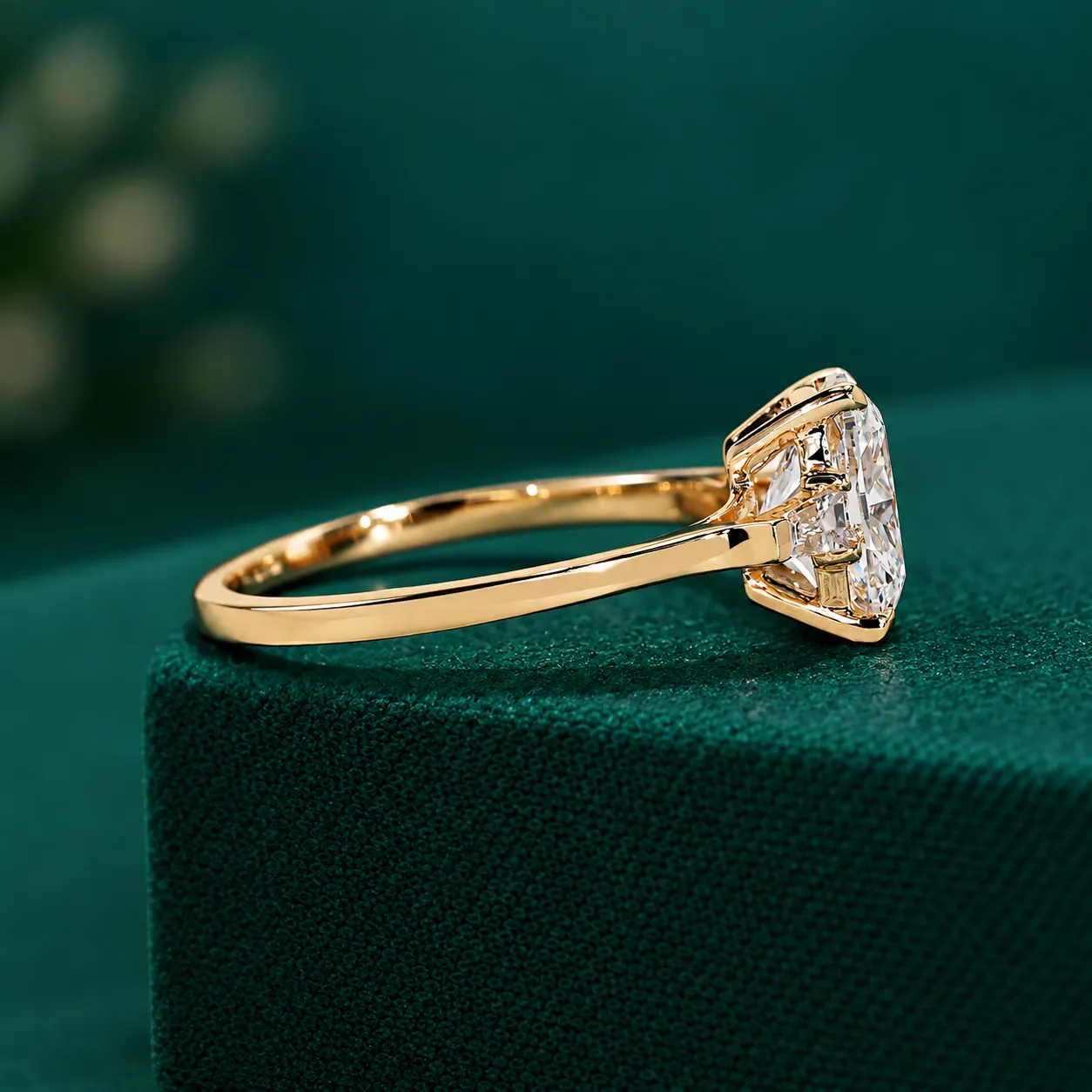 Diamond Engagement Ring Cushion Diamond Ring Unique 3 Diamond Wedding Ring Genuine Lab Grown Diamond Ring Anniversary Ring for Wife Gift - Image 3
