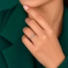 Unique oval diamond promise ring